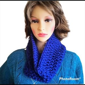 Chunky Neck Warmer, 100% Polyester Yarn, Blue